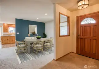 Dining room & Entryway, virtually staged
