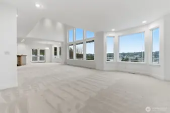 High ceilings and walls of windows