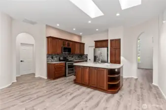 Kitchen and entrance to secondary bedrooms