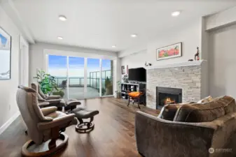 Relax by the cozy gas fireplace