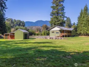 Relax and take in the tranquility from the cover back porch.