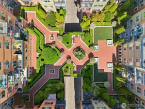 Aerial View of Community Courtyard