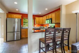 Looking into kitchen from living room.