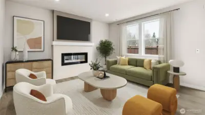Lovely great room, virtually staged!
