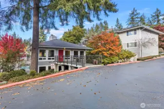 Community Clubhouse right below the condo. Koi ponds, beautiful landscaping, secure swimming pool