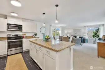 Check out the island, so much space for food prep!