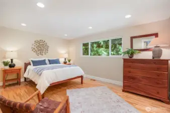 Primary suite is generously sized