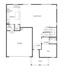 Main floor with den and mud room