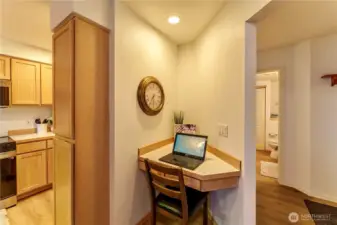 Computer station off the kitchen.