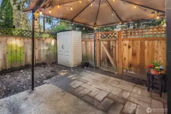 The yard was fenced in 2021. Perfect for letting your furry friends out.  Complex is very dog friendly and has no weight restrictions