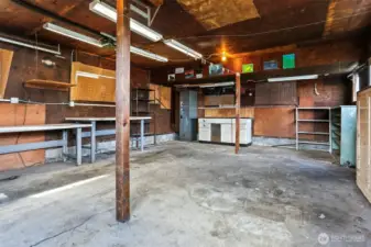 Good sized garage.  I believe you could add another door to make it a 2 car garage.