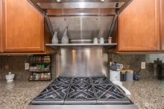6 gas burner stainless steel commercial hood with heating shelf