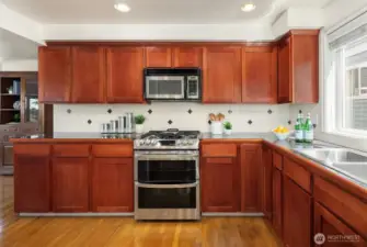 Another view of the kitchen--look at all that cabinet space!