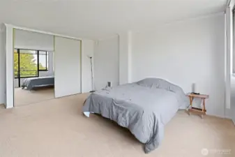 Primary bedroom has a nice sized closet.