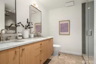 Another beautiful new bathroom on the lower level.