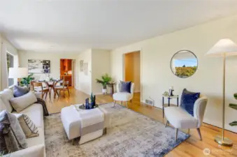 Entertain and unwind in this delightful, connected space combining the dining room and living room.