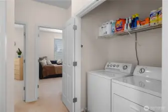 Conveniently located laundry upstairs.