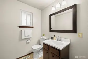 Convenient half bath adds ease and flexibility
