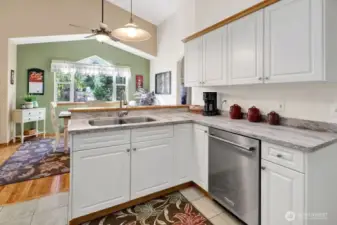 All stainless appliances and new dishwasher.