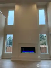 Linear Electric Fireplace in the Great Room that can change colors!!!