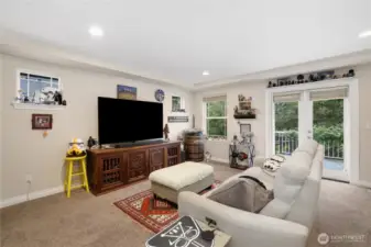 Bonus/family room with french doors out to a 2nd balcony