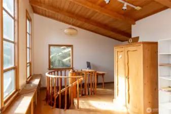 Library on upper level with separate entrance