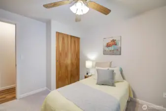 2nd bedroom upstairs with double closet.