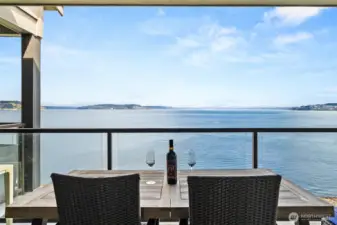 From your Penthouse perch, delight in the views of Puget Sound whale watching, glorious sunrises and sunsets, and carefree boating.