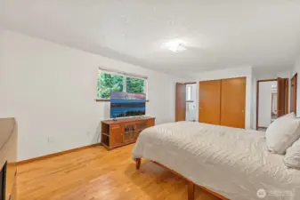 On suite bathroom door in the corner