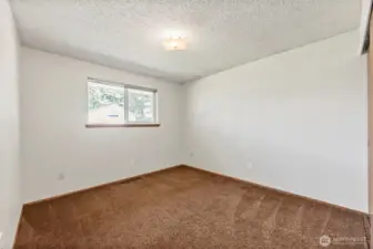 Bedroom 2 with carpet (but I'm willing to bet what's underneath)