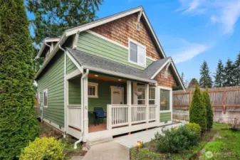 Front of Home, front porch, landscaping, spacious views