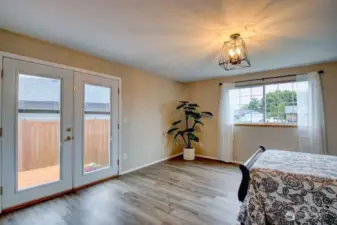 Primary bedroom with French doors