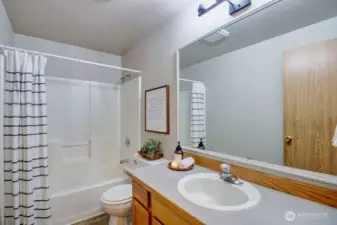 Bathroom off the hallway