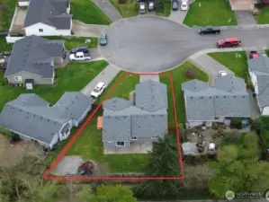 Ariel view of backyard