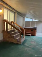 stairs to enclosed porch