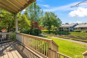 Ample space on the deck for BBQ and chairs to soak in sun on warm afternoons.