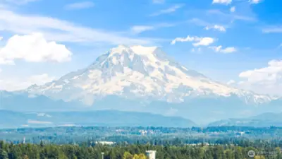Mt Rainier towers over Lake Steilacoom when you are out boating.