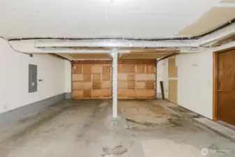 Spacious two-car garage offering plenty of room for parking, storage, or projects