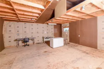 Interior of single level outbuilding