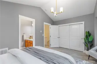 updated lighting and flooring on upper level