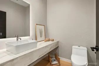 Powder bathroom on main