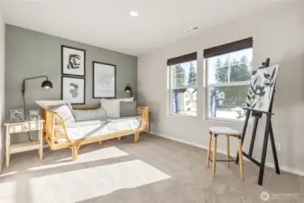 Bedroom . Photo is representational. Actual home is under construction and colors, materials, and finishes may vary. See site agent for details.