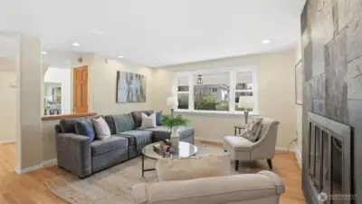 Wood burning fireplace will keep you cozy no matter the weather.