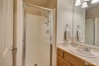 The lower-level features a 3/4 bathroom for privacy and convenience.