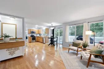 Large family room with nice open concept layout.