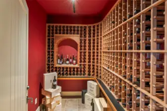 wine cellar holds 375+ bottles of wine