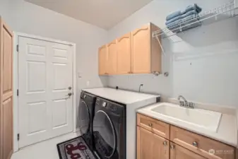 garage entry door and laundry room