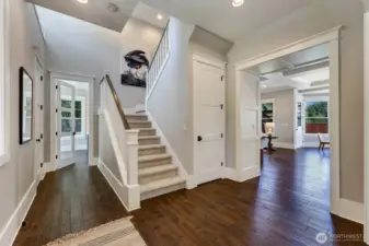 The main floor has a very functional office or resource room.