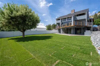 Three level home with a beautiful back yard