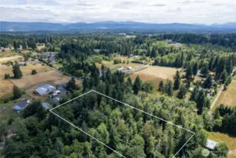 On a clear day, Rainier would be in the middle of the picture. Your facing southeast